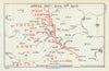 Battle of Arras. Zero, 9 April 1917. First World War 1940 old vintage map