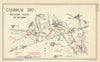 Battle of Cambrai. Bourlon Front, 24 Nov. 1917. First World War 1948 old map