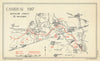 Battle of Cambrai. Bourlon Front, 25 Nov. 1917. First World War 1948 old map