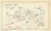 Battle of Cambrai. Bourlon Front, 27 Nov. 1917. First World War 1948 old map