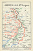 Battle of Amiens. 9 August 1918. First World War 1947 old vintage map chart