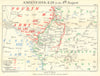 Battle of Amiens. 4.20 a.m., 8 August 1918. First World War 1947 old map