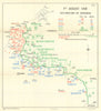 Hundred Days. 1 August, Distribution of Divisions 1918. First World War 1947 map