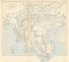 Overland trade routes from India & Burma to China. Coryton/RGS 1875 old map