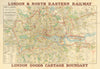 London & North Eastern Railway. London Goods Cartage Boundary c1925 old map