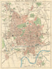 Bacon's Large Scale Plan of Nottingham c1897 old antique map chart