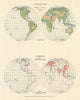 World Vegetation & Centres of Population. Royal Geographical Society 1891 map