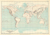 World July Mean Temperature Isotherms by Alexander Buchan. RGS 1891 old map