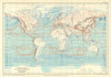 Isobaric Lines & Prevailing Winds of the Globe for January. Buchan/RGS 1891 map