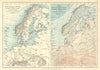 North Central Europe Atmospheric Pressure January. Berghaus/RGS 1891 old map