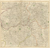 A new map of the country round Manchester. NW England. 85x80cm. STOCKDALE 1794