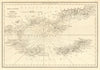 Road & Islands of Hyères by William Faden. Giens & Île de Porquerolles 1805 map