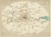 General Map of London Turnpike Roads. Antique map by John Cary 1790 old