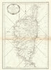 Chart of the Island of Corsica…by order of the Marquis de Cursay. Faden 1793 map