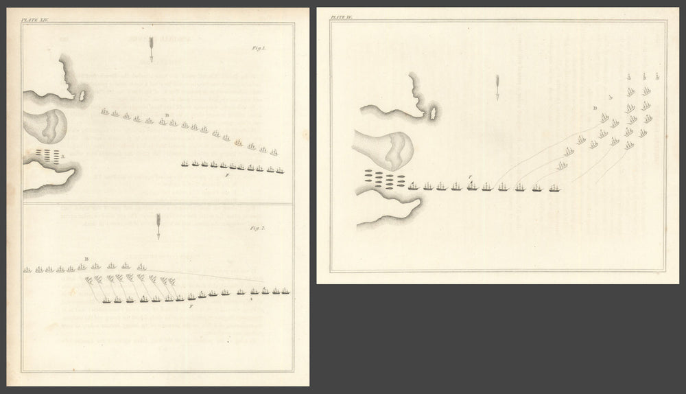 Battle of the Chesapeake 5 Sept 1781, Virginia/Maryland—Graves—2 sheets 1824 map
