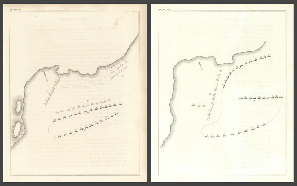 Battle of St. Kitts, Jan-Feb 1782, Caribbean — Sir Samuel Hood—2 sheets 1824 map