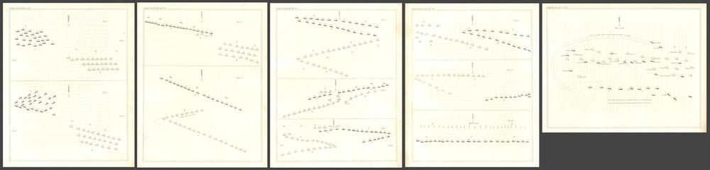 Glorious First of June, 1794, Atlantic Ocean — Earl Howe — 5 sheets 1824 map