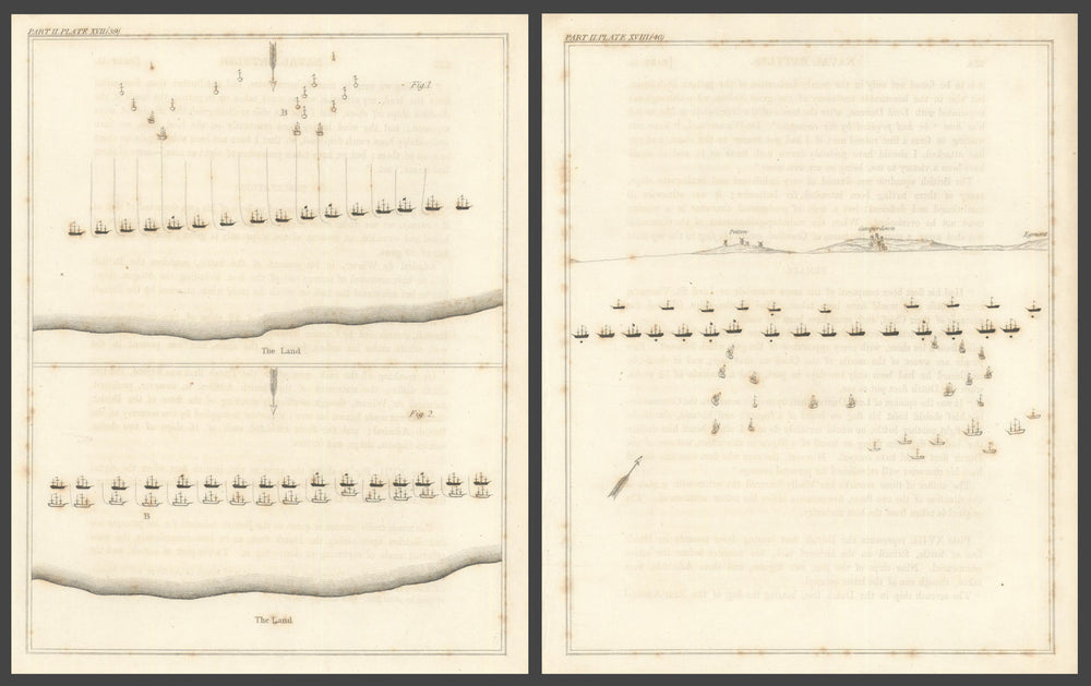 Battle of Camperdown, 1797, Netherlands — Admiral Duncan — 2 sheets 1824 map