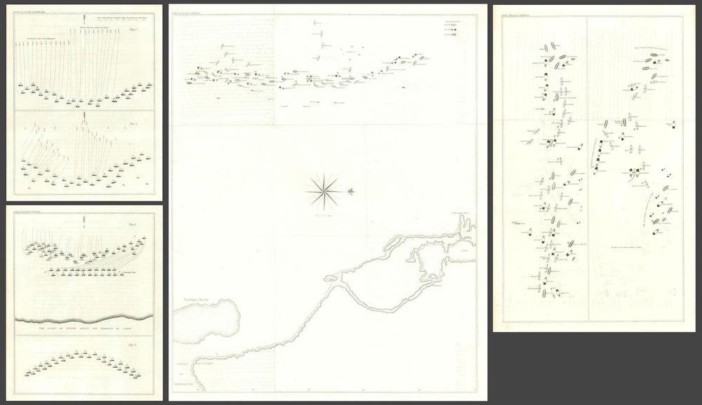 Untitled plan of the Battle of Trafalgar, 1805 — Lord Nelson — 4 sheets 1824 map