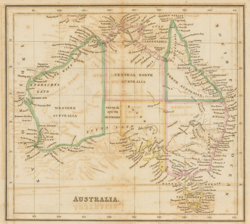 Australia county/cadastral map by William Henry Wells/ John Allan—Australia 1848
