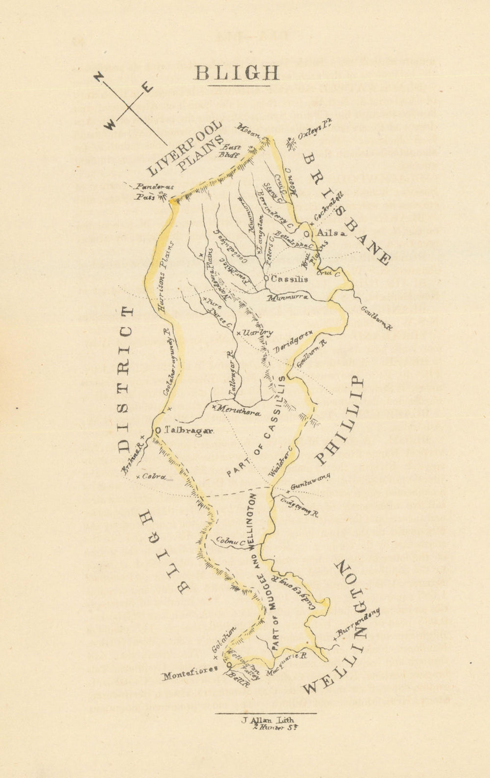 Bligh county/cadastral map by William Wells/John Allan—New South Wales 1848