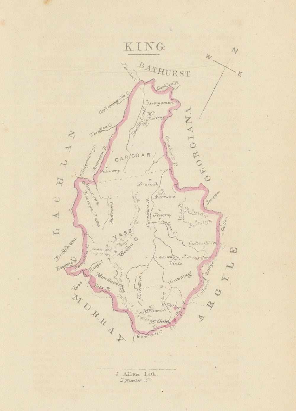 King county/cadastral map by William Henry Wells/John Allan—New South Wales 1848
