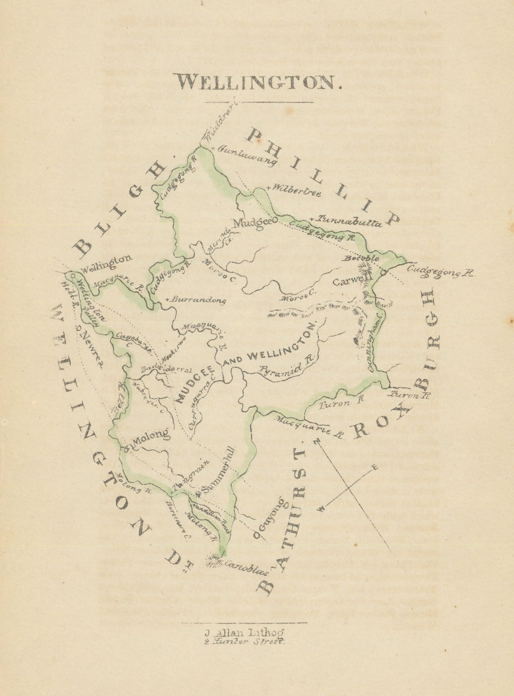 Wellington county/cadastral map by William Wells/John Allan—New South Wales 1848