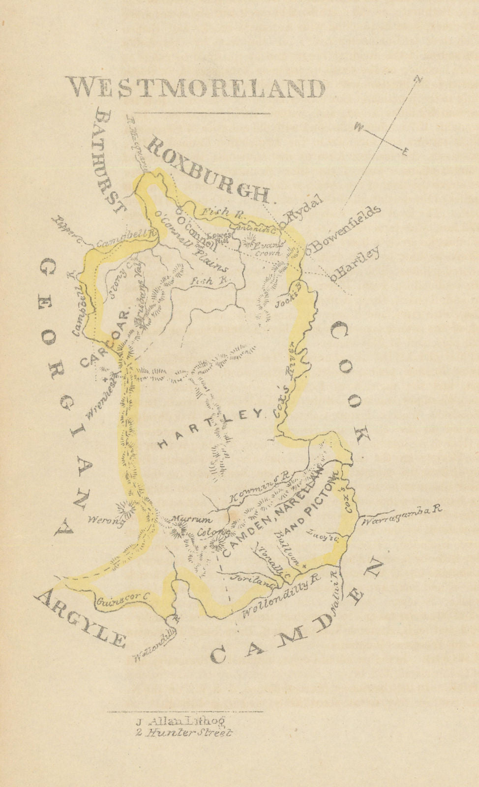 Westmoreland county/cadastral map—William Wells/John Allan—New South Wales 1848