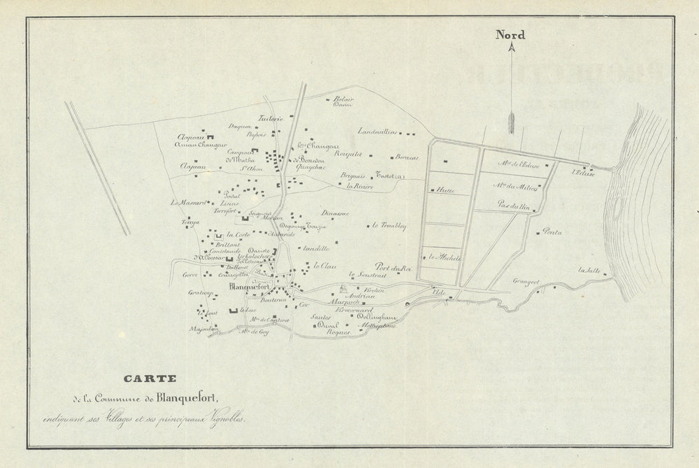 Blanquefort—Haut-Médoc—Bordeaux vignobles & wine chateaux map—Saint-Ahon 1839