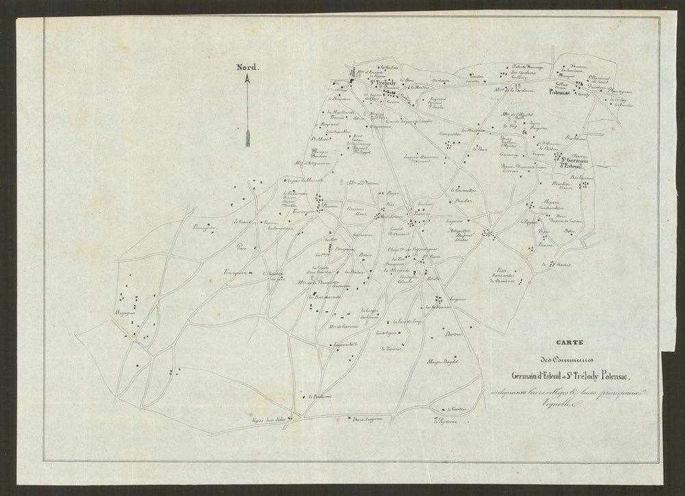 Germain d’Esteuil & St-Trelody—Médoc—Bordeaux vignobles & wine chateaux map 1839