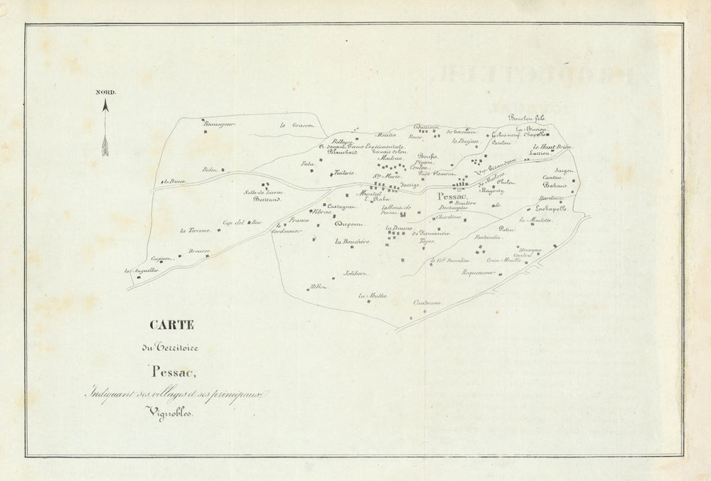 Pessac-Léognac—Bordeaux vignobles & wine chateaux map—Haut Brion—Mission 1839
