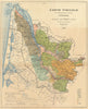 Carte Vinicole du Département de la Gironde. Bordeaux Wine. FERET 1930 old map