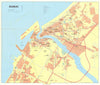 Vintage Dubai town city plan, United Arab Emirates. UAE. GEOprojects 1981 map