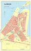Vintage Ajman town city plan, United Arab Emirates. UAE. GEOprojects 1981 map