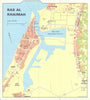 Vintage Ras Al Khaimah town city plan, United Arab Emirates GEOprojects 1981 map