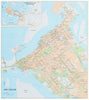 Vintage Abu Dhabi town city plan, United Arab Emirates UAE. GEOprojects 2003 map