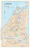 Vintage Ajman town city plan, United Arab Emirates. UAE. GEOprojects 2003 map