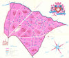 Le Vignoble de Pomerol showing wine estates/châteaux. Marked. Tourist map c1960