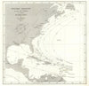 Western Atlantic with the Courses of various Hurricanes by WC Redfield 1836 map