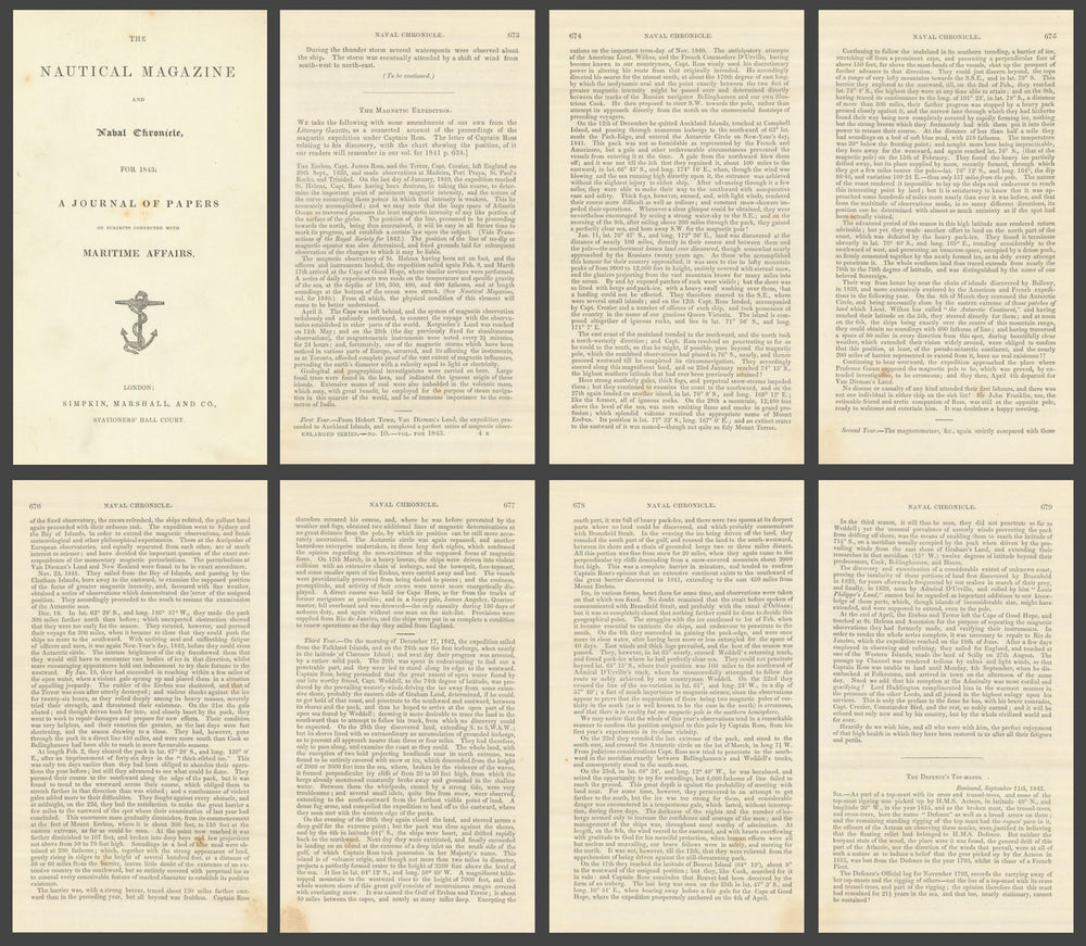 James Clark Ross's Antarctic Expedition news report — Nautical Magazine 1843