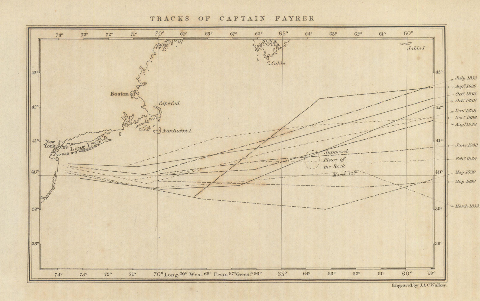 SS Liverpool tracks — Capt Fayrer—The first 2-funnel Atlantic crossing ...