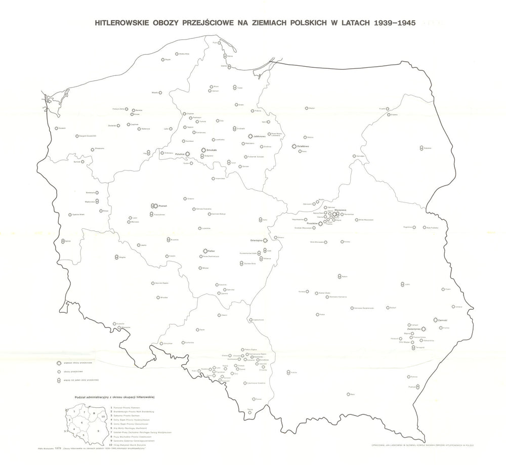 Nazi transit camps in Poland—World War Two—PWN—Nazi Crimes Commission 1979 map