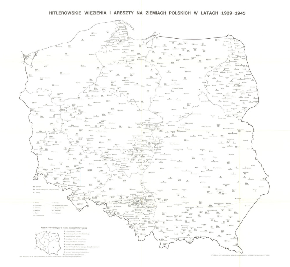 Prisons & detention centres in Poland—WW2—PWN—Nazi Crimes Commission 1979 map