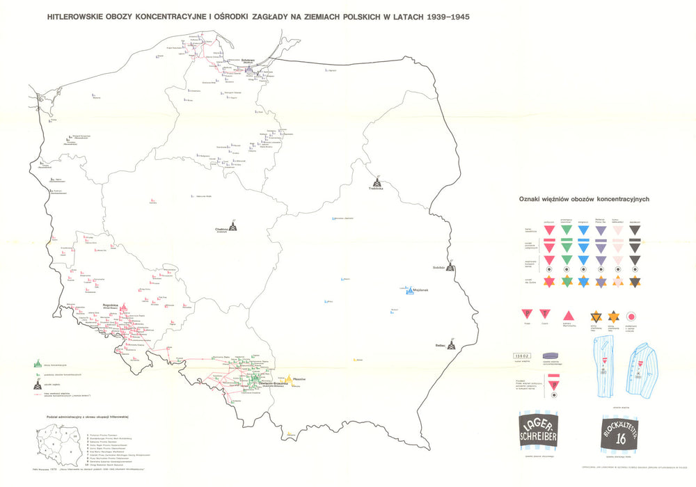 Concentration & death camps in Poland—WW2—PWN—Nazi Crimes Commission 1979 map
