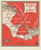 Région des Graves III (south) wine appellation map – Bordeaux – Gironde 1946