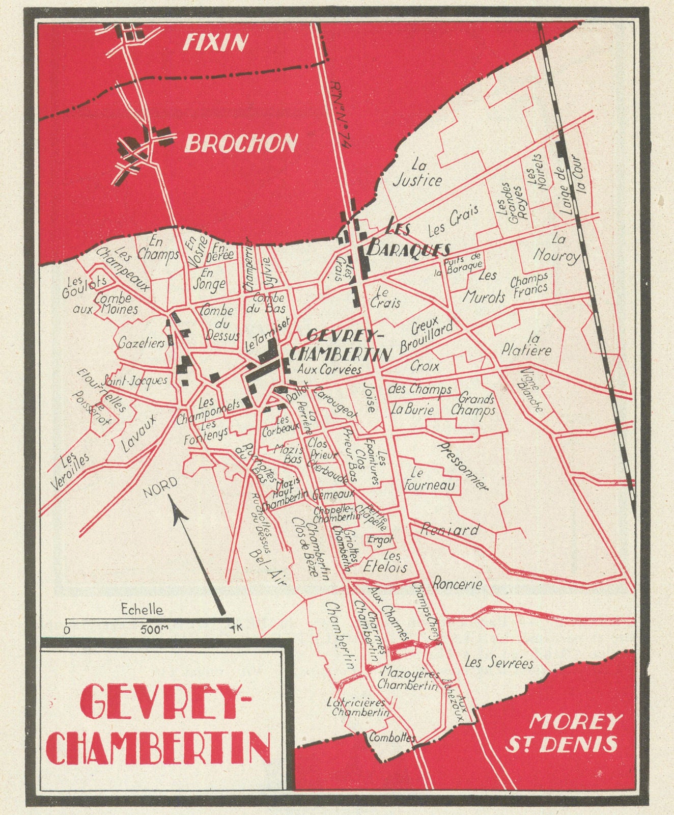 Gevrey-Chambertin wine vineyard map – Côte de Nuits/d'Or – Burgundy ...