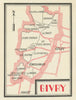 Givry wine vineyard map – Côte Chalonnaise – Saône-et-Loire – Burgundy 1946