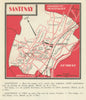 Santenay wine vineyard map – Côte de Beaune – Côte-d'Or – Burgundy 1946