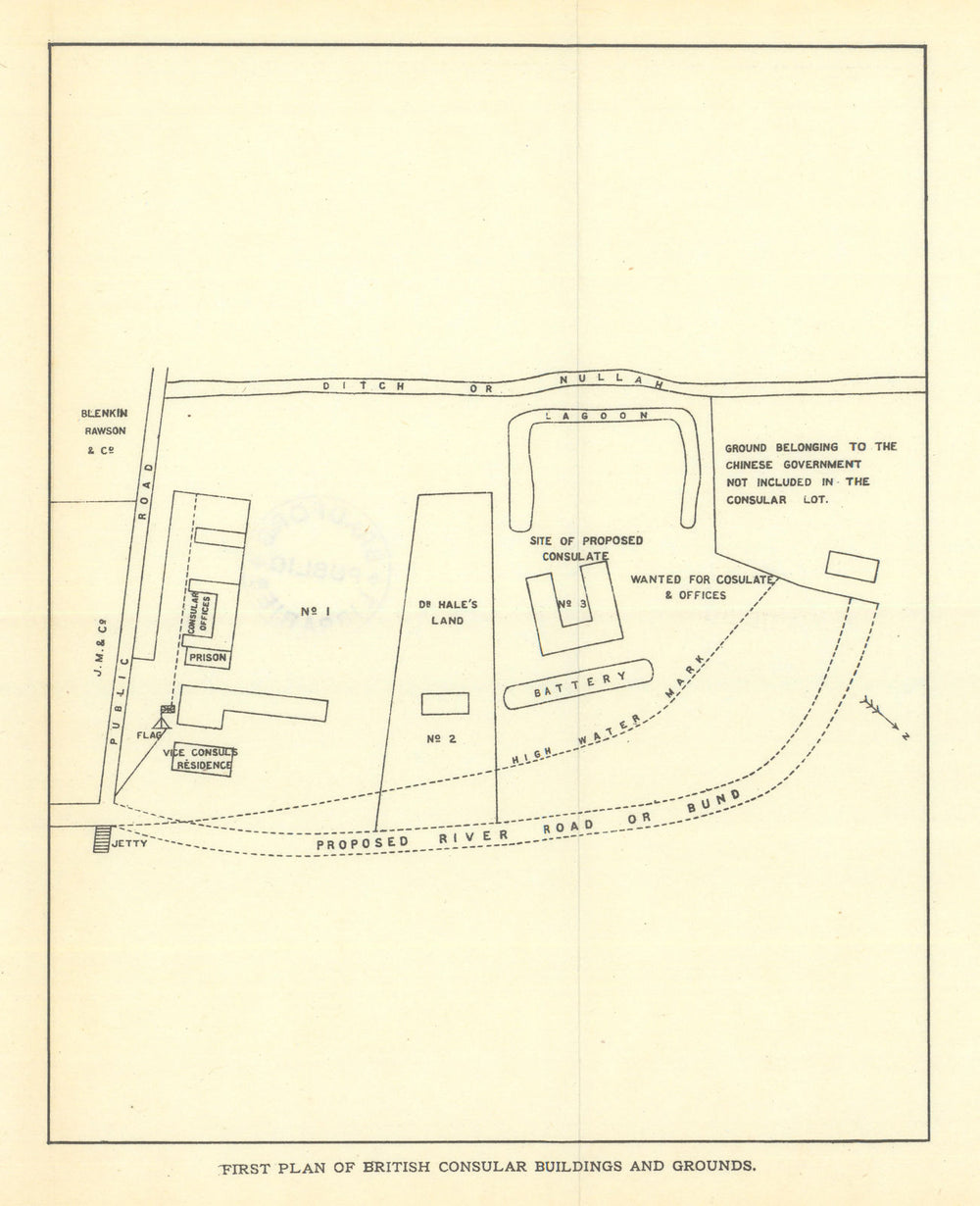 "First plan of British consular buildings & grounds", Shanghai c.1843– 1921 map