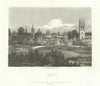Antique copperplate view of the City of Oxford by John Greig for Chalmers 1810